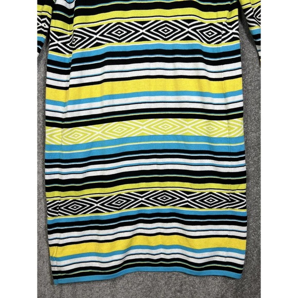 Relativity Striped Diamond Long Sleeve‎ Open Front Duster Sweater Womens Medium - Picture 14 of 16